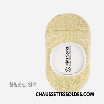 Chaussette Basse Garçon Enfant Bébé Chaussette Basse Coupée Homme Invisible Milieu Jaune Or