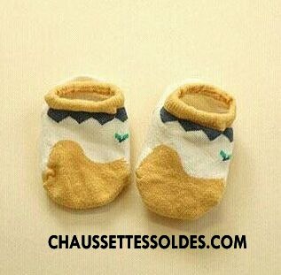 Chaussette Basse Garçon Enfant Exposition Charmant Bébé Coton Bio Chaussette Basse Coupée Jaune
