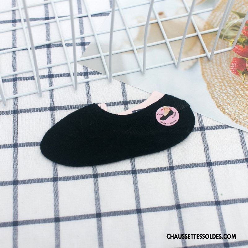 Chaussette Basse Garçon Enfant L'automne Homme Antidérapant Le Nouveau 100% Coton Noir