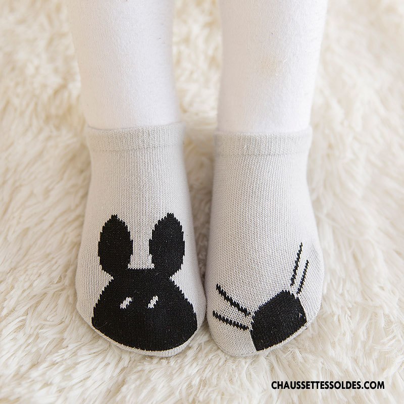 Chaussette Basse Garçon Femme Bébé Asymétrie Antidérapant Boite Cadeau Coton Bio Blanc