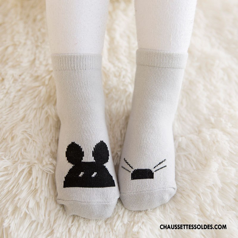 Chaussette Basse Garçon Femme Bébé Asymétrie Antidérapant Boite Cadeau Coton Bio Blanc