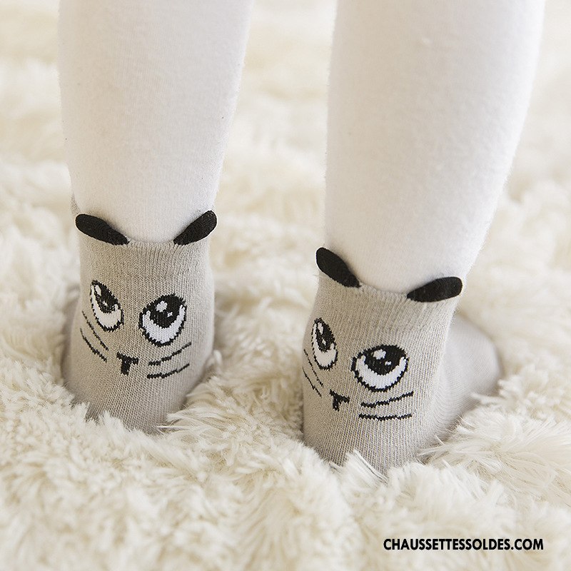 Chaussette Basse Garçon Milieu Œil Chaussettes En Coton Dessin Animé Enfant Printemps Gris