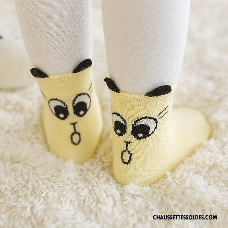 Chaussette Basse Garçon Milieu Œil Chaussettes En Coton Dessin Animé Enfant Printemps Gris