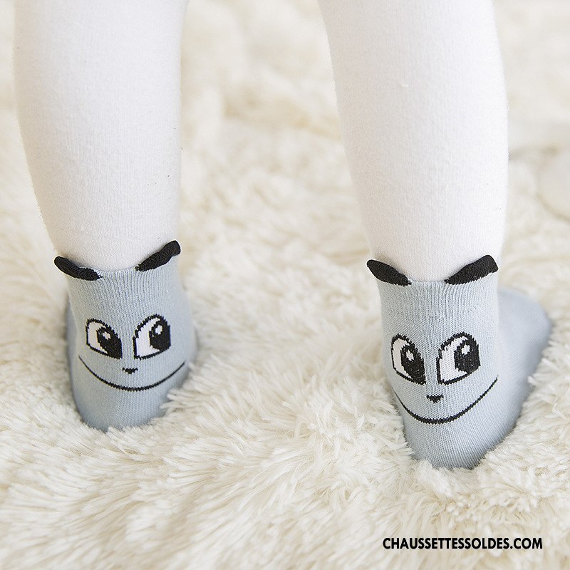 Chaussette Basse Garçon Milieu Œil Chaussettes En Coton Dessin Animé Enfant Printemps Gris