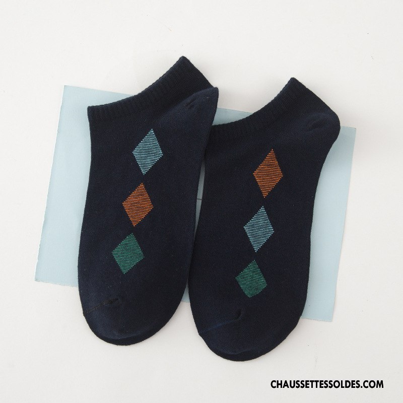 Chaussette Basse Homme 100% Coton Casual Été Printemps Chaussette Basse Coupée Chaussette Courte Couleurs Mixtes