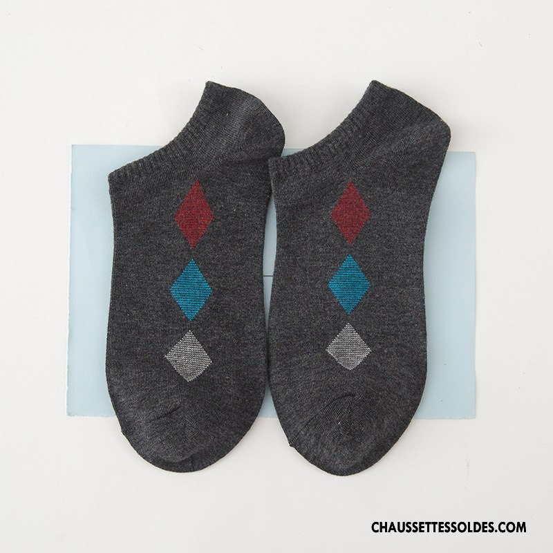 Chaussette Basse Homme 100% Coton Casual Été Printemps Chaussette Basse Coupée Chaussette Courte Couleurs Mixtes