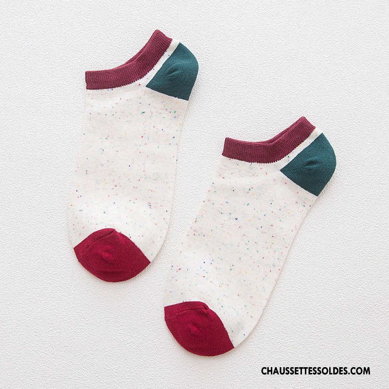 Chaussette Basse Homme 100% Coton Chaussettes En Coton Chaussette Courte Printemps Yarn Été Coloré Blanc