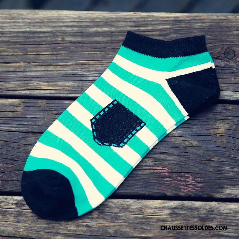 Chaussette Basse Homme 100% Coton Confortable Vente Chaude Chaussette Basse Coupée L'automne Coton Bio Vert Clair