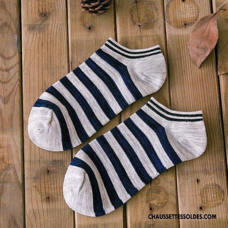 Chaussette Basse Homme 100% Coton Rétro Le Nouveau L'automne Tendance Casual Gris