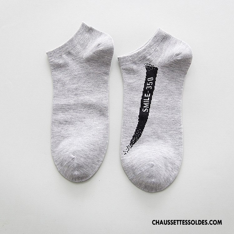 Chaussette Basse Homme Absorber La Sueur Mouvement Respirant Chaussettes En Coton Printemps Court Rouge