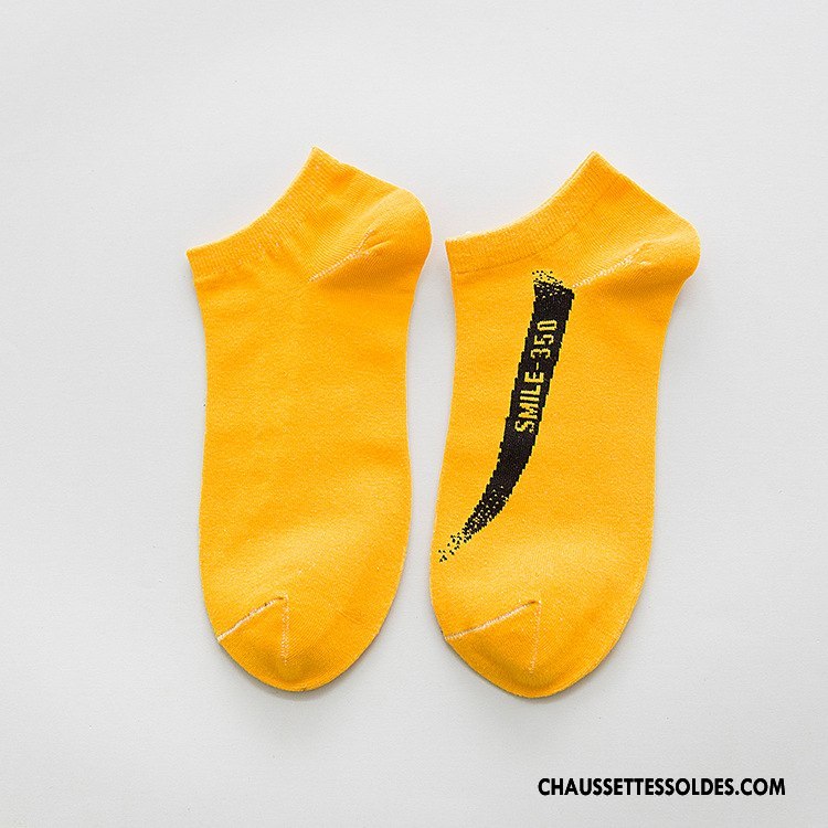 Chaussette Basse Homme Absorber La Sueur Mouvement Respirant Chaussettes En Coton Printemps Court Rouge