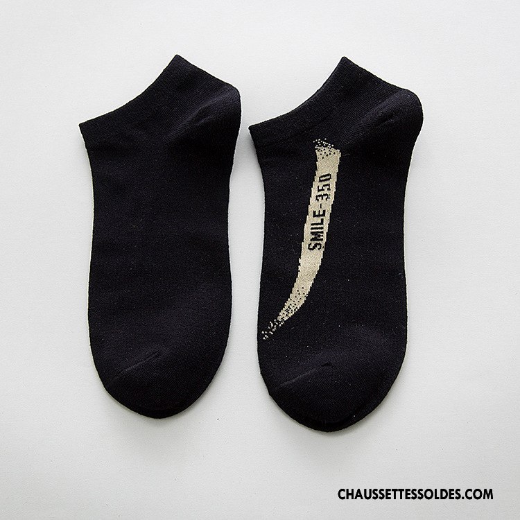 Chaussette Basse Homme Absorber La Sueur Mouvement Respirant Chaussettes En Coton Printemps Court Rouge