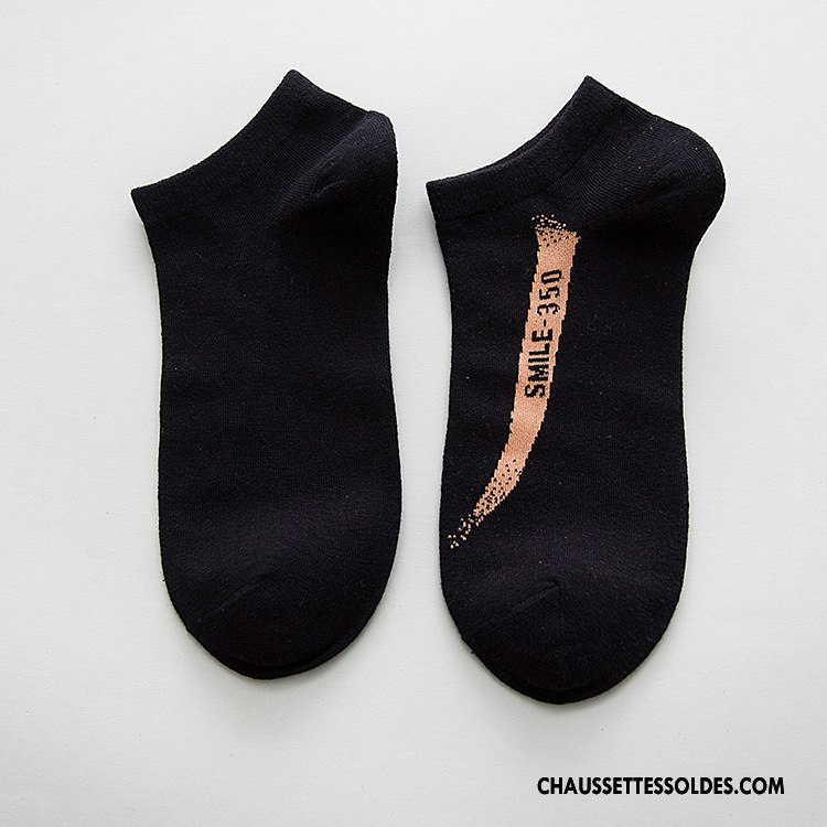 Chaussette Basse Homme Absorber La Sueur Mouvement Respirant Chaussettes En Coton Printemps Court Rouge