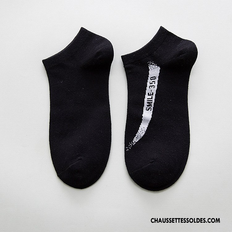 Chaussette Basse Homme Absorber La Sueur Mouvement Respirant Chaussettes En Coton Printemps Court Rouge