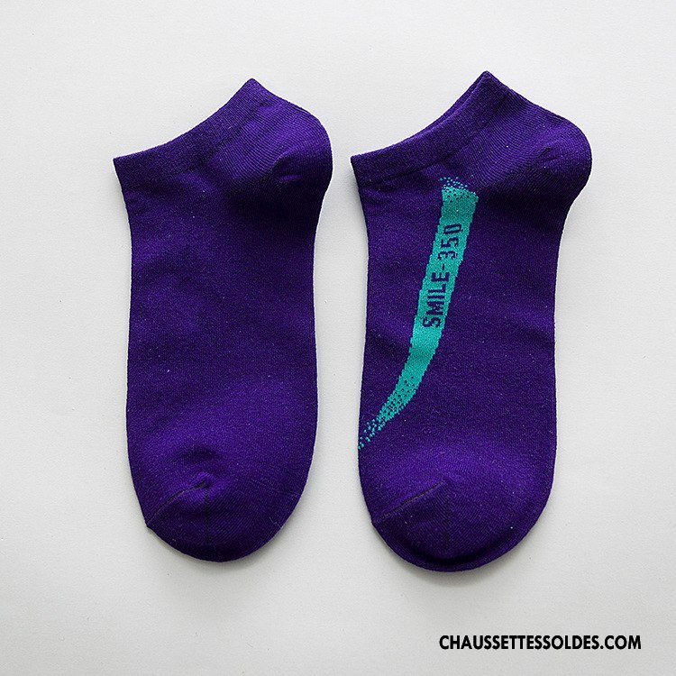Chaussette Basse Homme Absorber La Sueur Mouvement Respirant Chaussettes En Coton Printemps Court Rouge