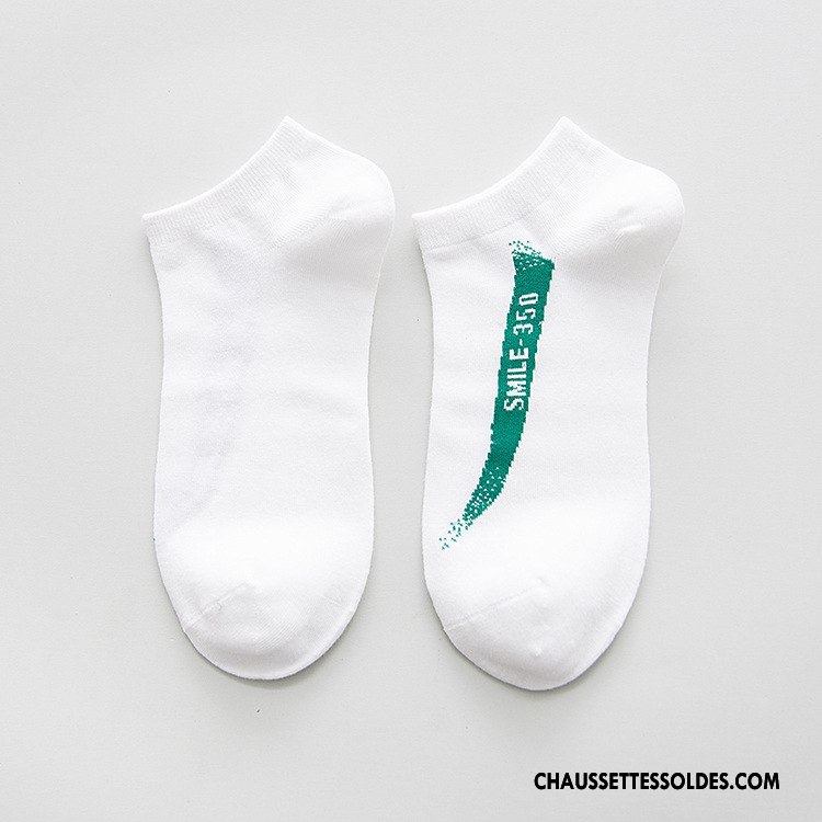 Chaussette Basse Homme Absorber La Sueur Mouvement Respirant Chaussettes En Coton Printemps Court Rouge