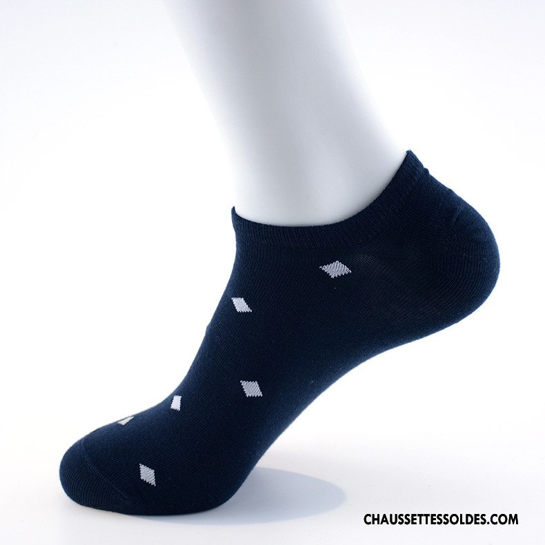 Chaussette Basse Homme Absorber La Sueur Printemps Invisible Le Nouveau Casual Mouvement Couleurs Mixtes Bleu Clair