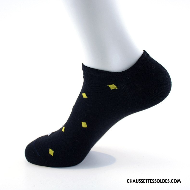 Chaussette Basse Homme Absorber La Sueur Printemps Invisible Le Nouveau Casual Mouvement Couleurs Mixtes Bleu Clair