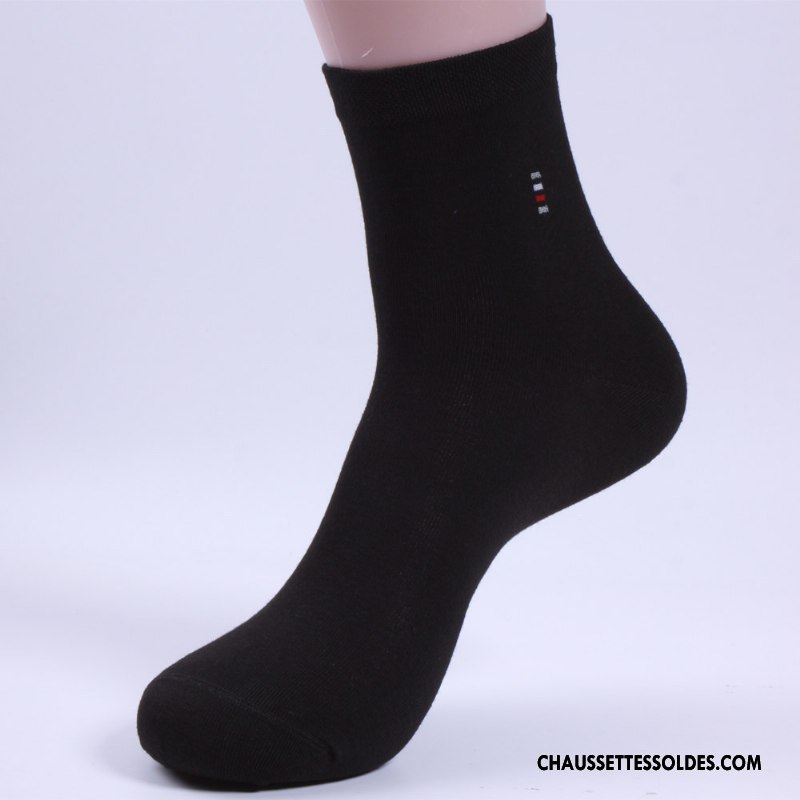 Chaussette Basse Homme Anti-odeur De Travail Casual Chaussettes En Coton Milieu Marque Bleu