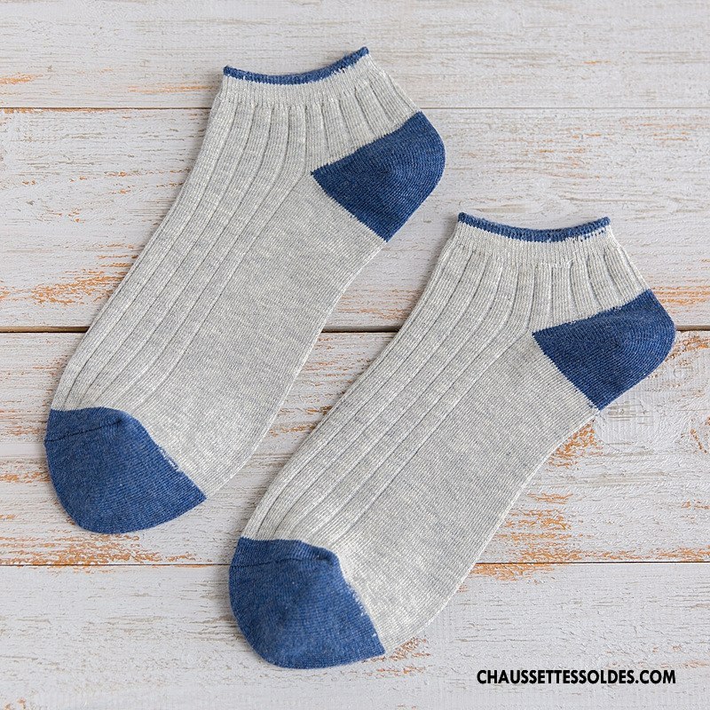 Chaussette Basse Homme Casual De Travail Été Printemps Nouvelles Arrivées Rayé Pure Bleu