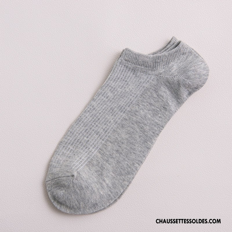Chaussette Basse Homme Casual Toutes Les Saisons 100% Coton Chaussette Basse Coupée Le Nouveau Courte Pure Gris