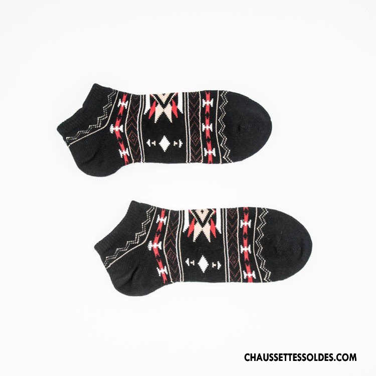 Chaussette Basse Homme Chaussette Basse Coupée 100% Coton Rétro Tendance Style National Manuel Jaune Clair