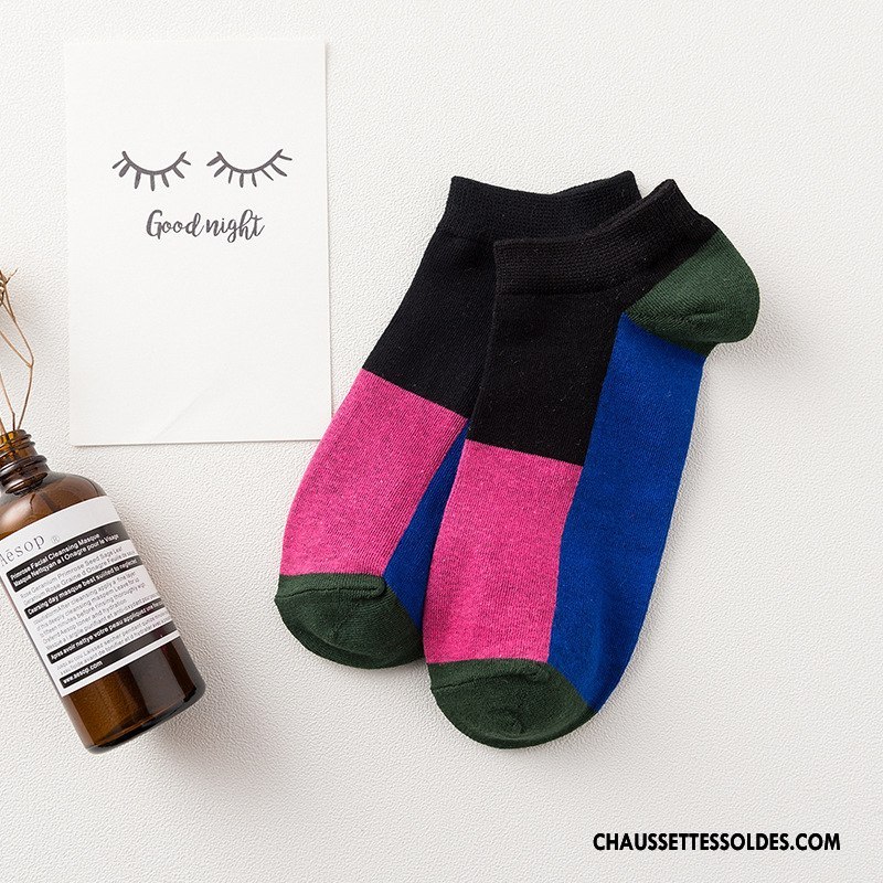 Chaussette Basse Homme Chaussette Basse Coupée 100% Coton Été Le Nouveau Chaussette Courte Invisible Couleurs Mixtes Coloré