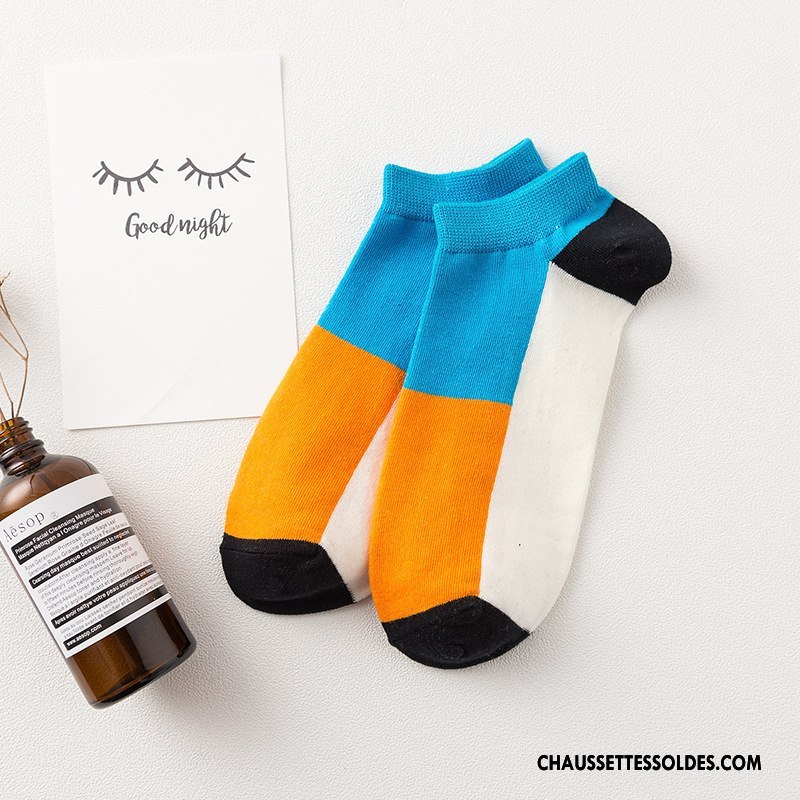 Chaussette Basse Homme Chaussette Basse Coupée 100% Coton Été Le Nouveau Chaussette Courte Invisible Couleurs Mixtes Coloré