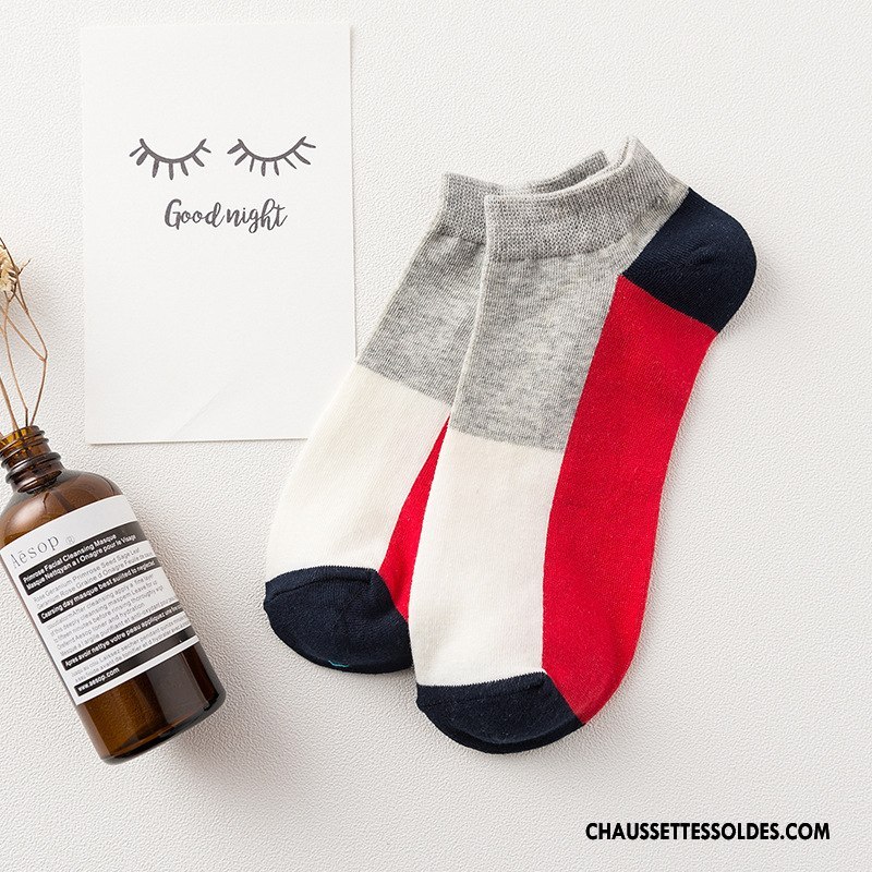 Chaussette Basse Homme Chaussette Basse Coupée 100% Coton Été Le Nouveau Chaussette Courte Invisible Couleurs Mixtes Coloré