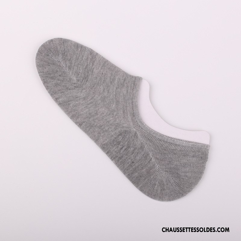 Chaussette Basse Homme Chaussette Basse Coupée Invisible Chaussettes En Coton Antidérapant Légère Rayé Noir