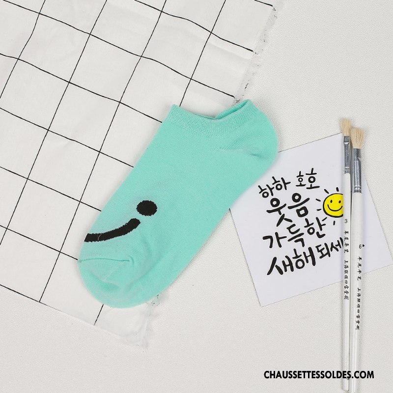 Chaussette Basse Homme Chaussette Basse Coupée Printemps Souriant Été Mouvement Chaussettes En Coton Rose