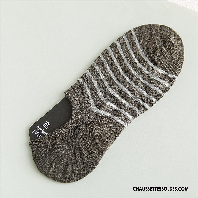 Chaussette Basse Homme Chaussette Courte Casual Antidérapant Coton Bio Invisible Le Nouveau Gris