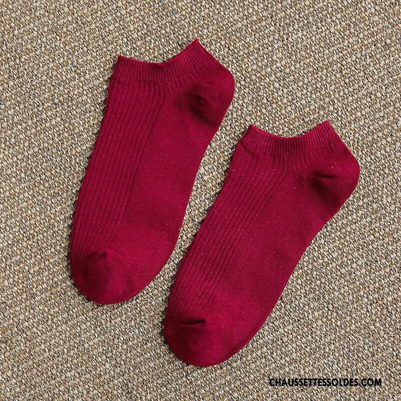 Chaussette Basse Homme Chaussette Courte Chaussette Basse Coupée Le Nouveau Tendance Bordeaux Pure Clair