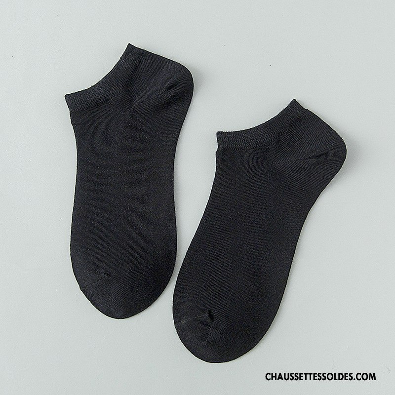 Chaussette Basse Homme Chaussette Courte Chaussette Basse Coupée Printemps Coton Bio Été Respirant Pure Blanc Clair