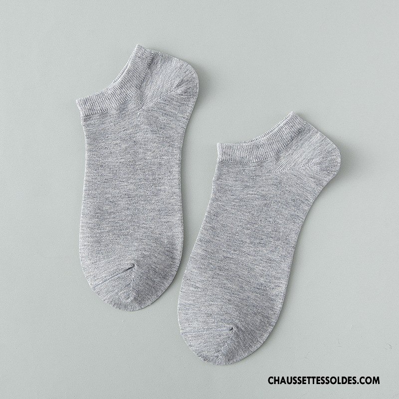 Chaussette Basse Homme Chaussette Courte Chaussette Basse Coupée Printemps Coton Bio Été Respirant Pure Blanc Clair