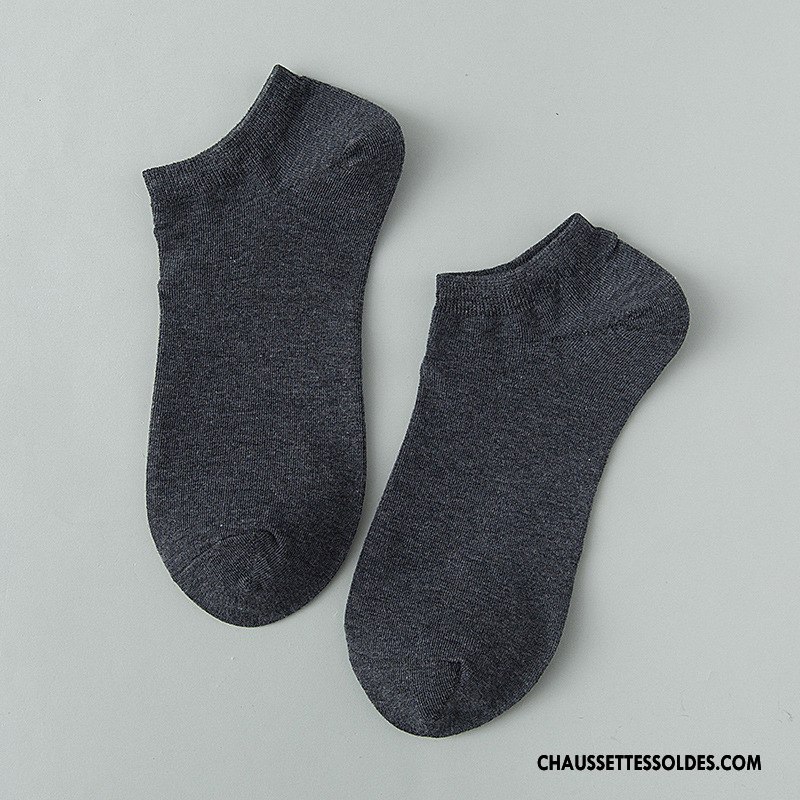 Chaussette Basse Homme Chaussette Courte Chaussette Basse Coupée Printemps Coton Bio Été Respirant Pure Blanc Clair
