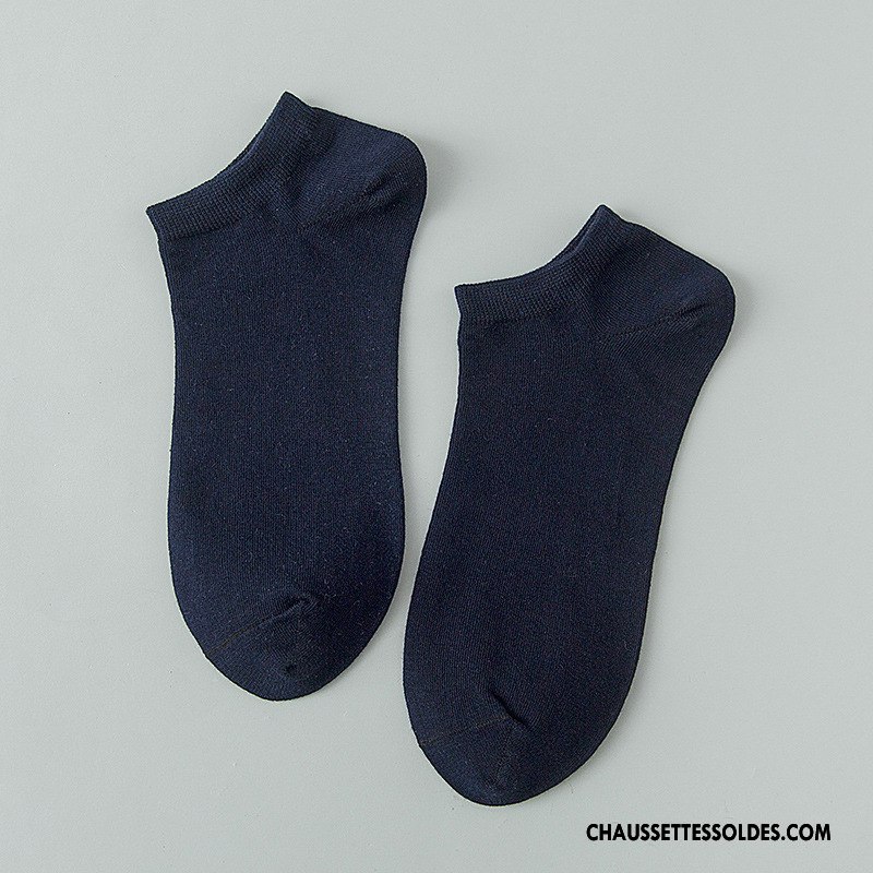 Chaussette Basse Homme Chaussette Courte Chaussette Basse Coupée Printemps Coton Bio Été Respirant Pure Blanc Clair