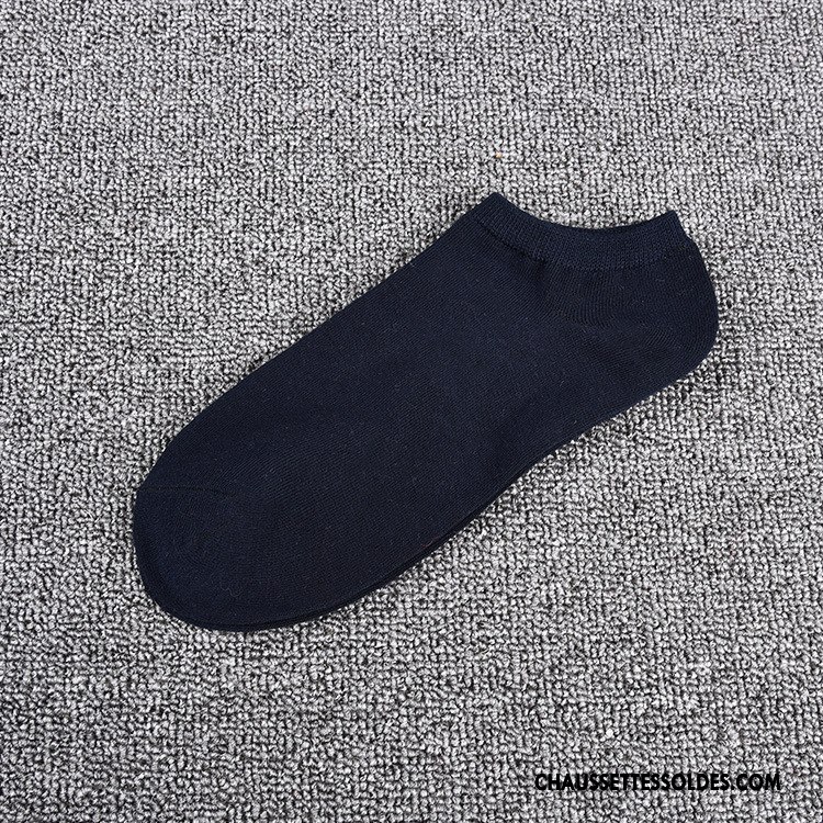 Chaussette Basse Homme Chaussette Courte Coton Bio Chaussette Basse Coupée Printemps Casual Absorber La Sueur Bleu Clair