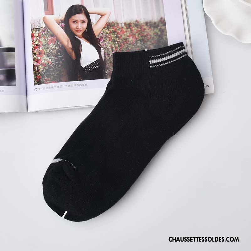 Chaussette Basse Homme Chaussette Courte Coton Bio Chaussette Basse Coupée Terry Confortable Rayé Gris Clair