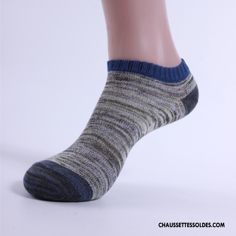 Chaussette Basse Homme Chaussette Courte Rayé Casual Chaussette Basse Coupée 100% Coton Coton Bio Gris Clair