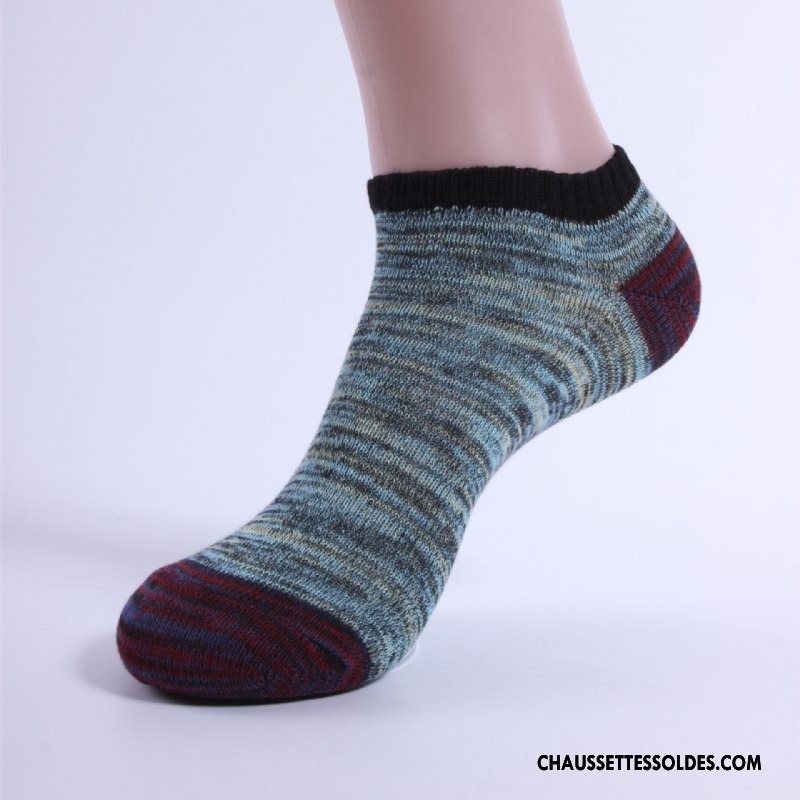 Chaussette Basse Homme Chaussette Courte Rayé Casual Chaussette Basse Coupée 100% Coton Coton Bio Gris Clair