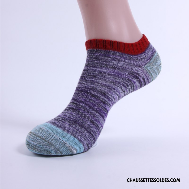 Chaussette Basse Homme Chaussette Courte Rayé Casual Chaussette Basse Coupée 100% Coton Coton Bio Gris Clair