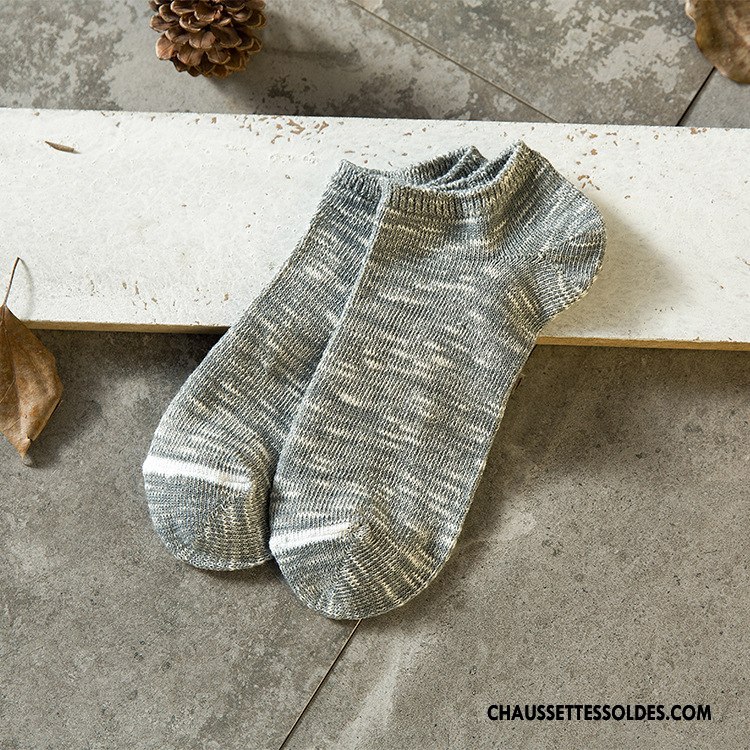 Chaussette Basse Homme Chaussettes En Coton Chaussette Basse Coupée Nouvelles Arrivées Absorber La Sueur Pure Gris Foncé