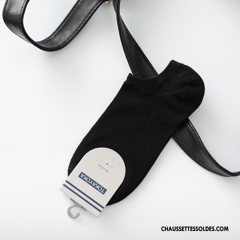 Chaussette Basse Homme Chaussettes En Coton De Travail Livraison Gratuite Courte Matelassé Été Pure Noir