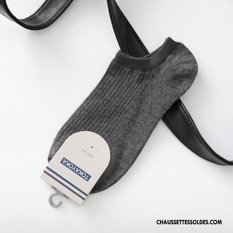 Chaussette Basse Homme Chaussettes En Coton De Travail Livraison Gratuite Courte Matelassé Été Pure Noir