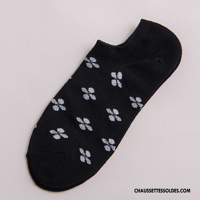 Chaussette Basse Homme Classique Courte Casual Chaussette Basse Coupée 100% Coton Pure Blanc Noir