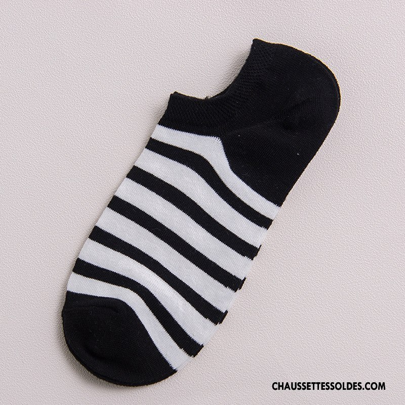 Chaussette Basse Homme Classique Courte Casual Chaussette Basse Coupée 100% Coton Pure Blanc Noir