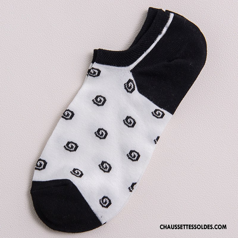 Chaussette Basse Homme Classique Courte Casual Chaussette Basse Coupée 100% Coton Pure Blanc Noir