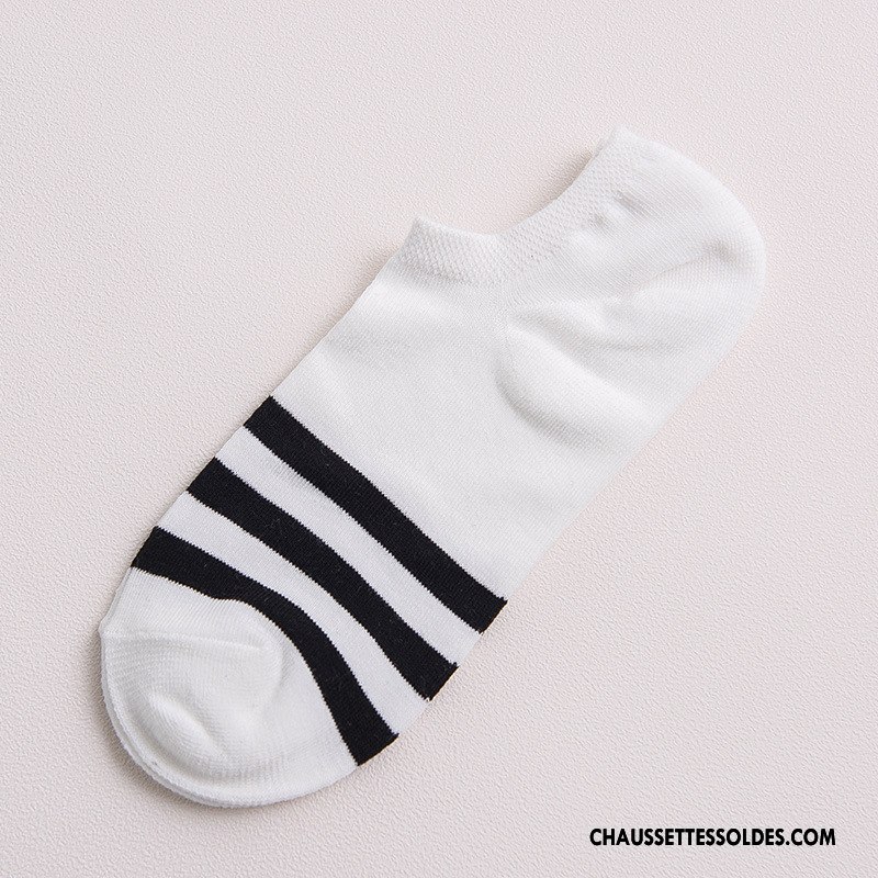 Chaussette Basse Homme Classique Courte Casual Chaussette Basse Coupée 100% Coton Pure Blanc Noir