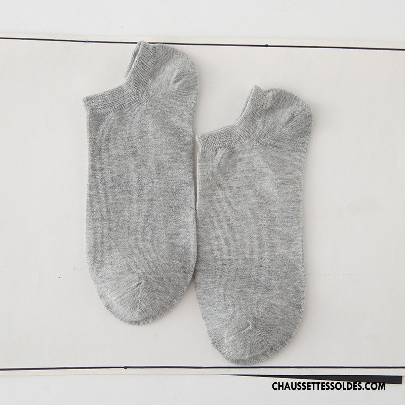 Chaussette Basse Homme Classique Hiver Casual 100% Coton L'automne Anti-odeur Pure Noir